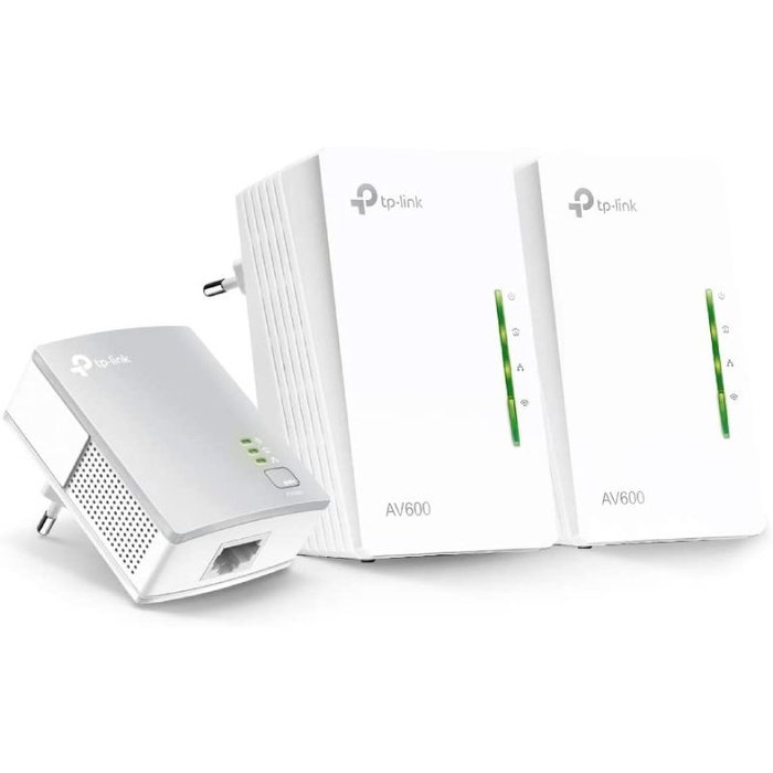 TP-Link Kit Adaptador Powerline TL-WPA4220T, Wi-Fi y Ethernet, 2 Unidades TL-WPA4220 + 1 TL-PA4010, 500 Mbps, HomePlug AV2, Alcance 300m